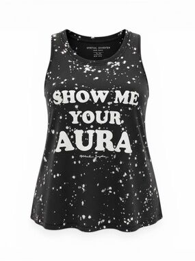 Spiritual Gangster Black Splatter 'Show Me Your Aura' Tank